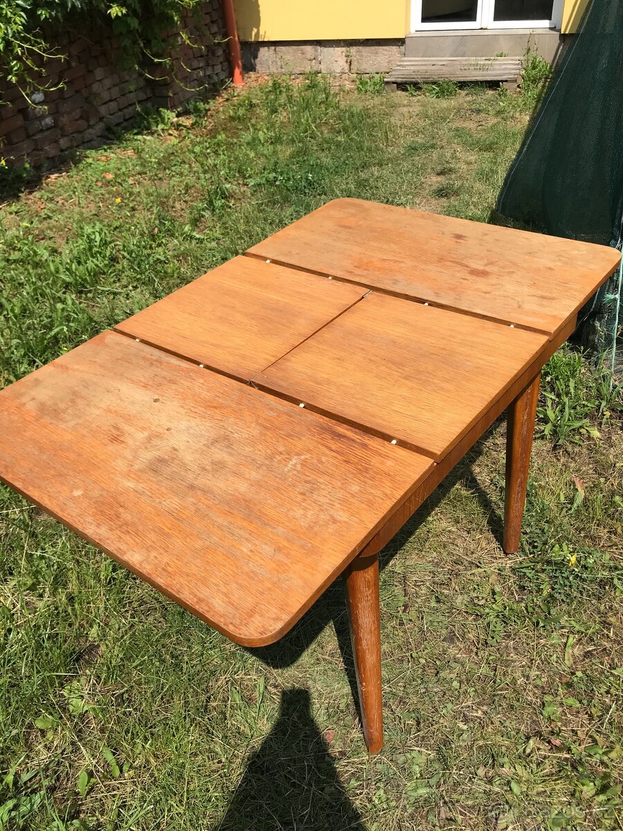 Stul / celodreveny / retro / 2ks / rozkladaci