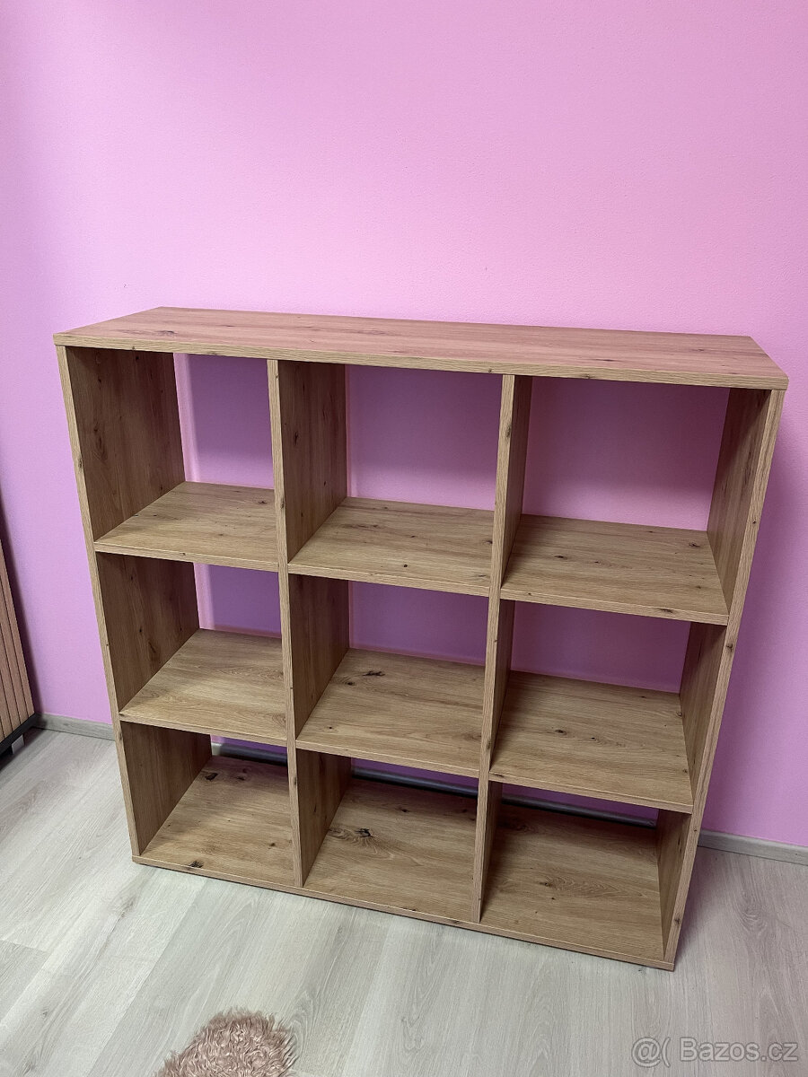 Nový policový regál s 9 přihrádkami (dub artisan)
