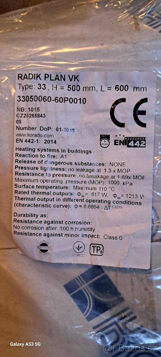 Korado Radik Plan VK 33 600 x 500 mm NEPOUŽITÝ
