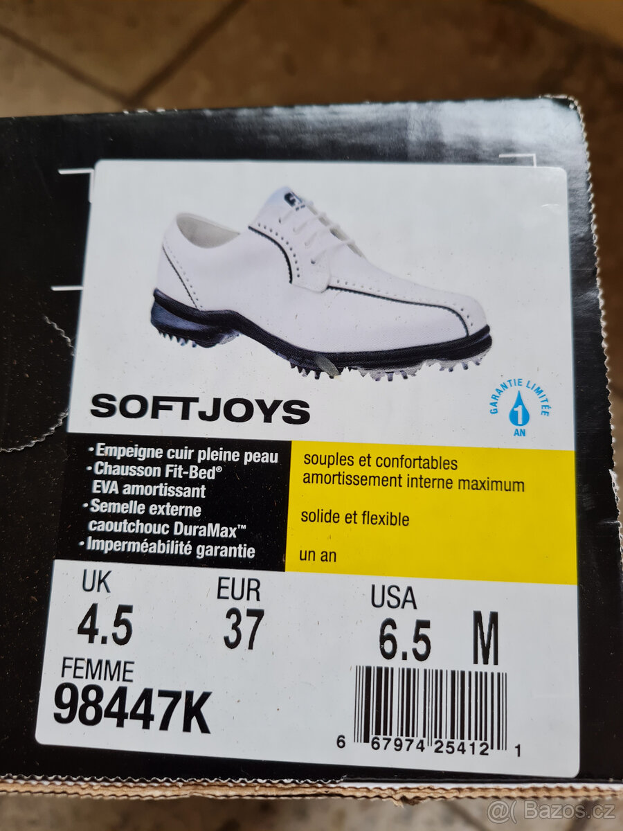 Nové golfové kožené boty bílé, vel.37. waterproof