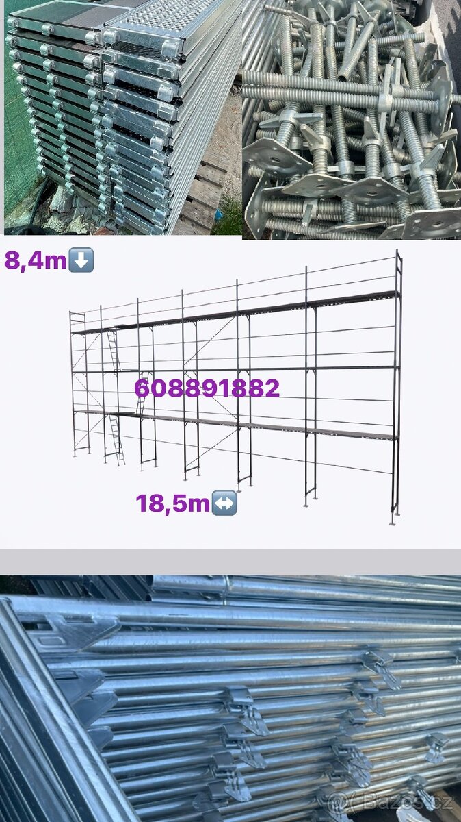 Lešení Baumann, prac. Plocha 8,4m X 18,5m