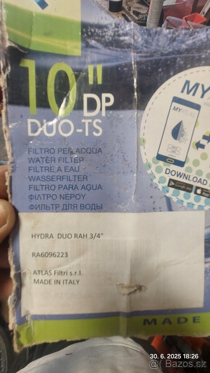 nemontovany filter na vodu 10"