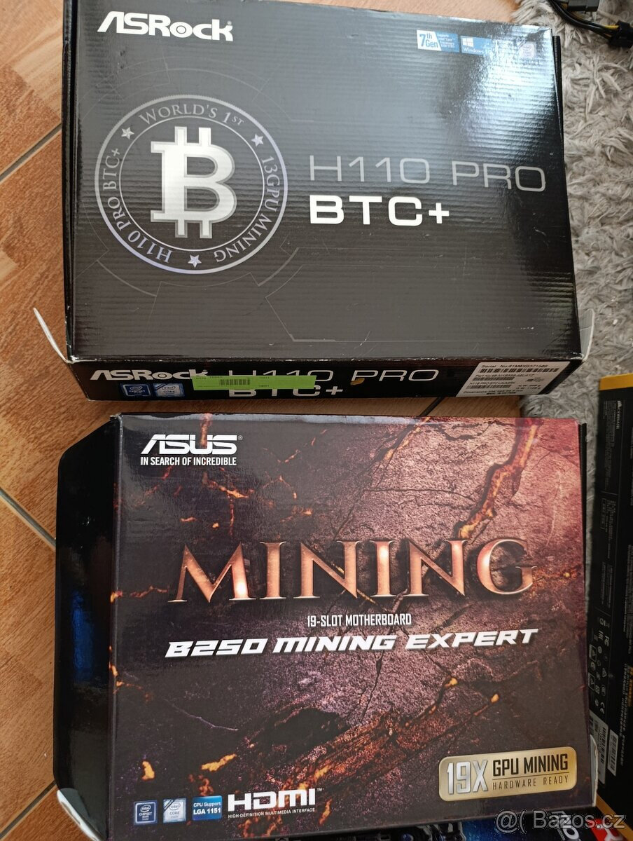 Desky na mining s cpu a chladicem / nove raisery