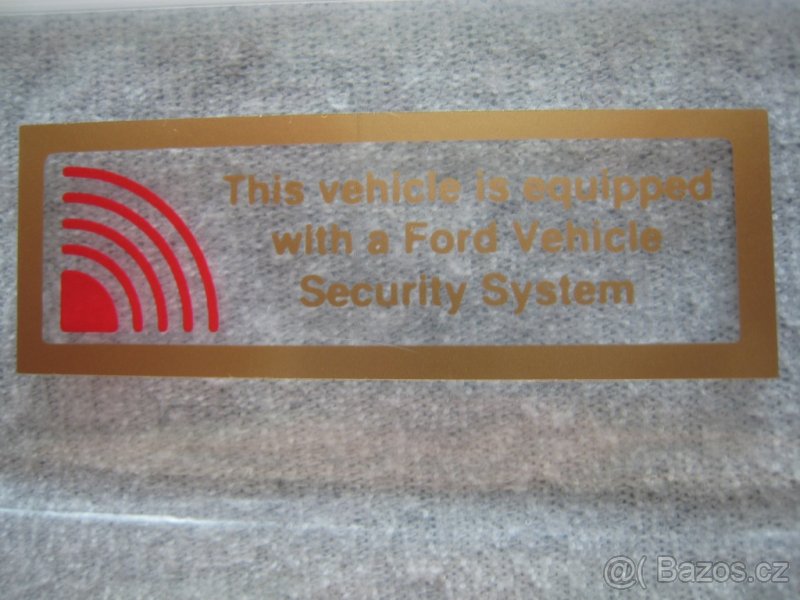 Nová varovná samolepka na sklo k alarmu Ford Security System