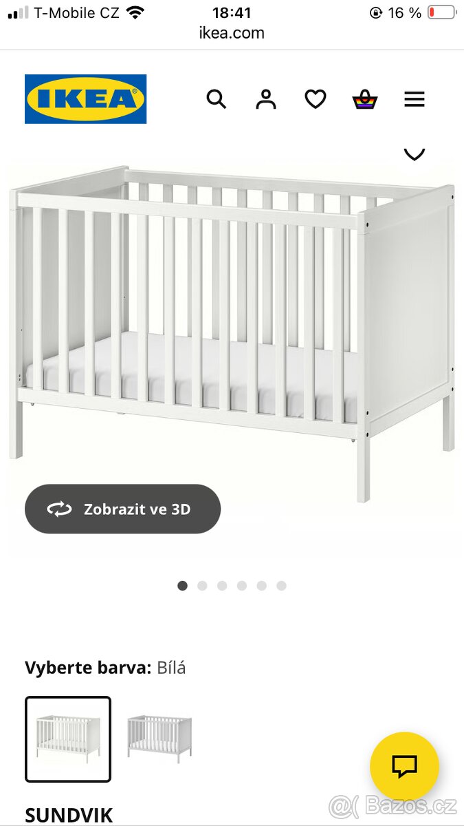 Dětská postýlka s matrací IKEA