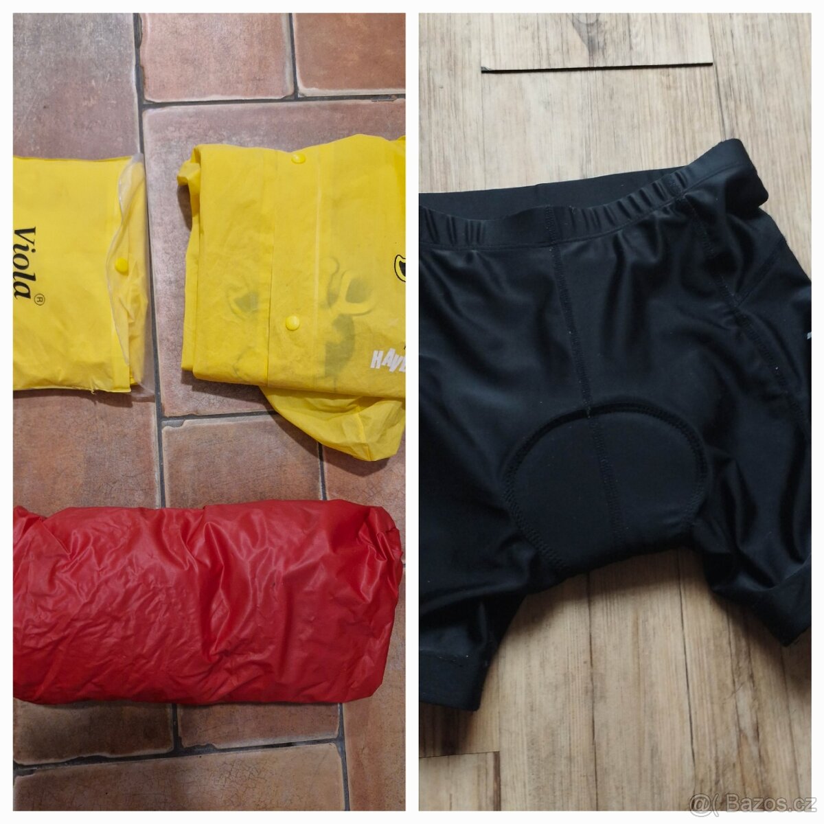 Cyklokraťasy , pláštěnky, 2x výstražná vesta