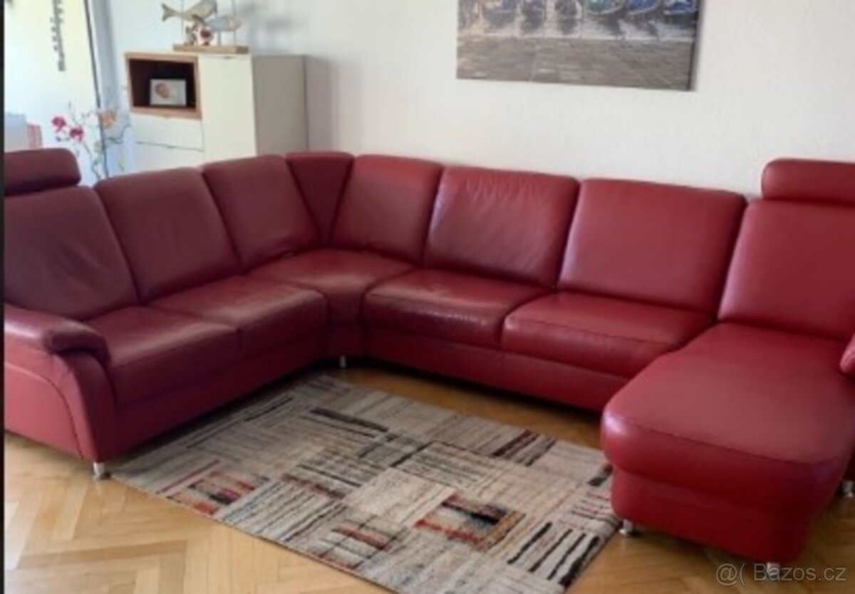 Kožená sedací souprava do U, 4427