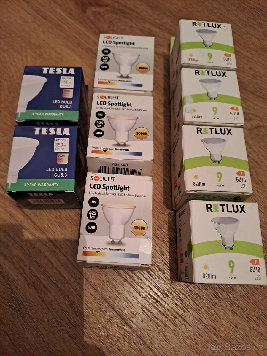 GU10 LED žárovky - výprodej, velký výběr (sleva 50%)