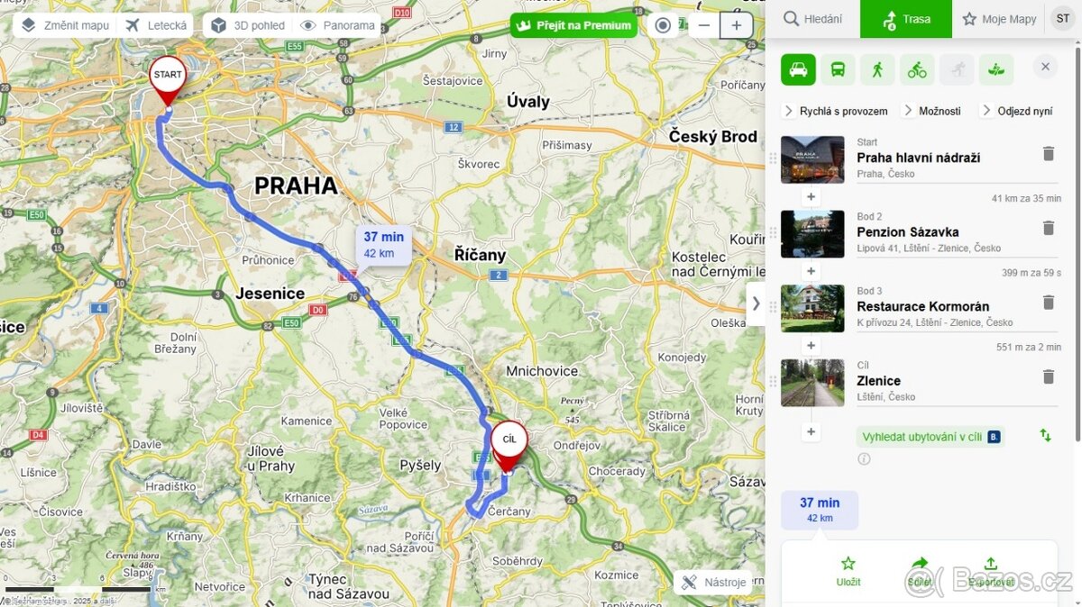 u Čerčan, prodej pozemku 1000m2 až 1500m2
