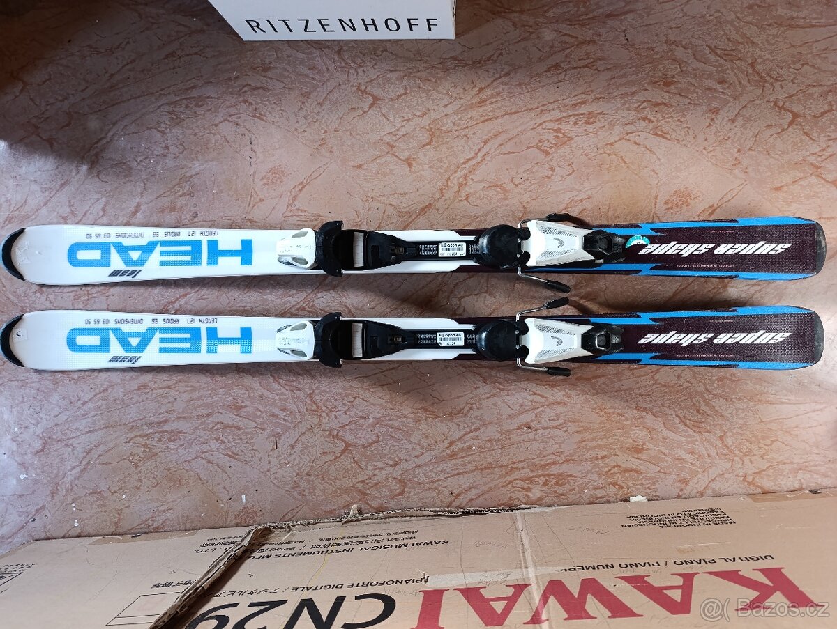Juniorské sjezdové lyže HEAD 127cm, boty,hůlky