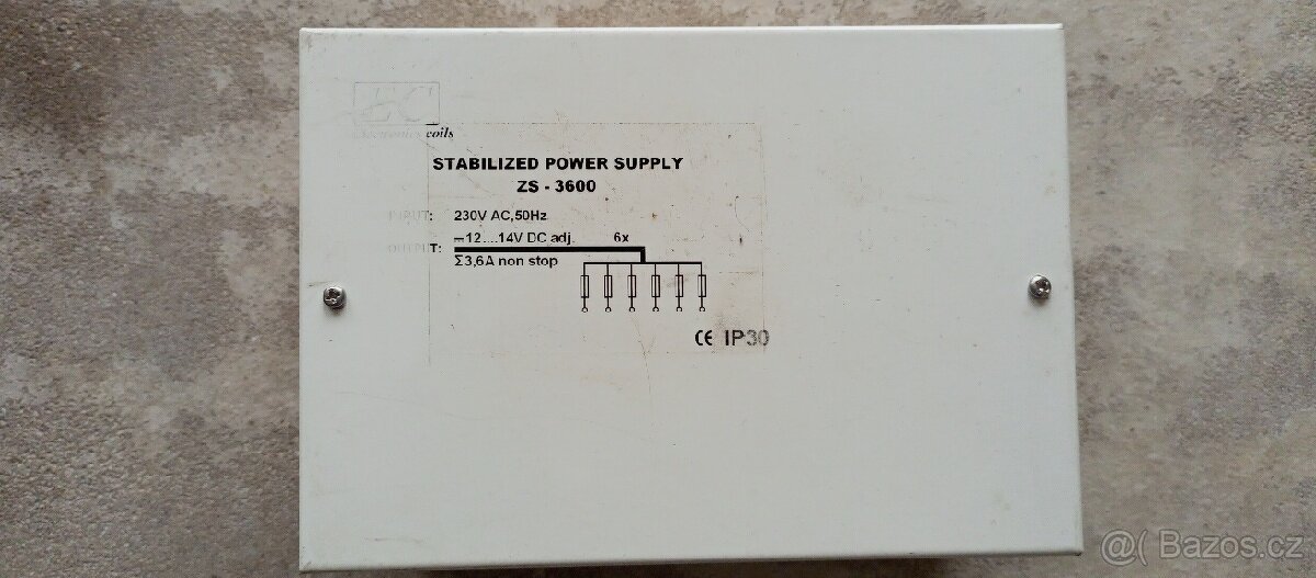Napájecí zdroj 12V/3,6A transformatorovy