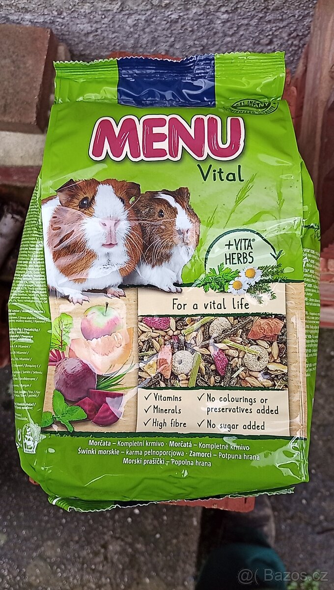 Vitakraft menu vital 1kg a 5kg, morče, králík, krmení