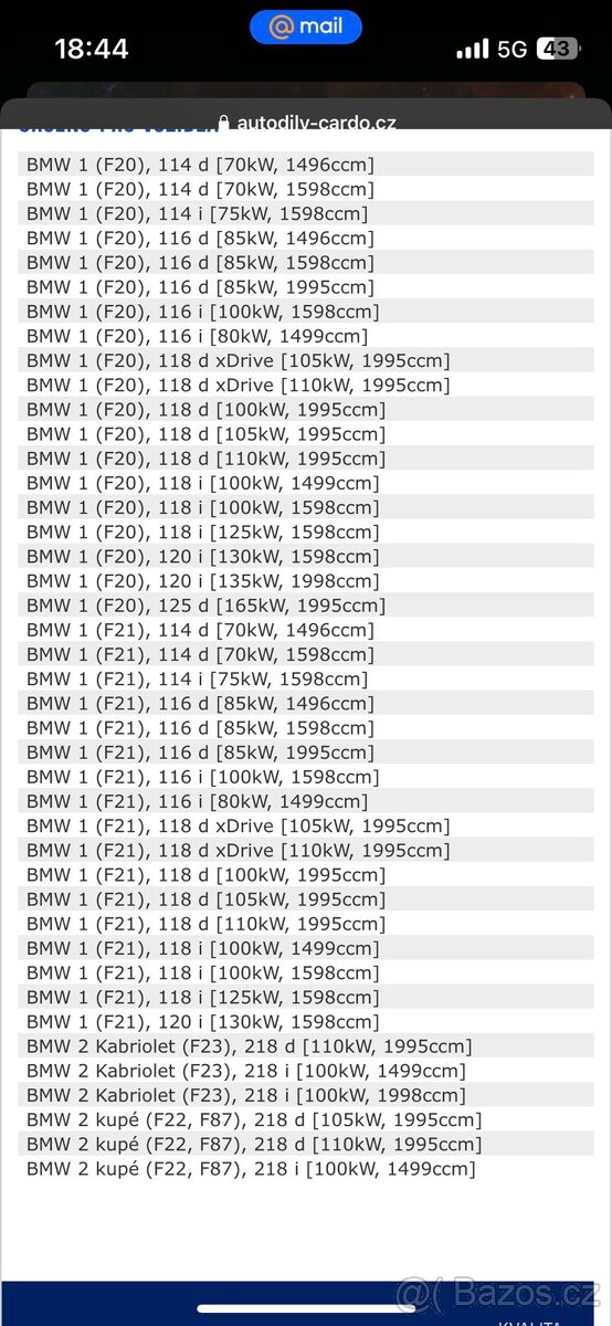 Kotouče BMW F20 F21