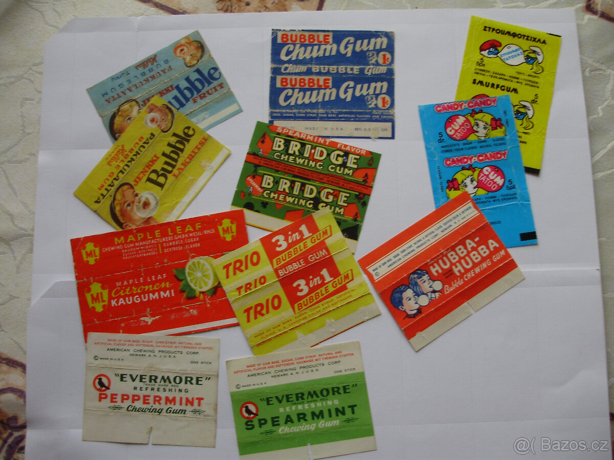 Koupím obaly a obrázky ze žvýkaček a staré reklamy