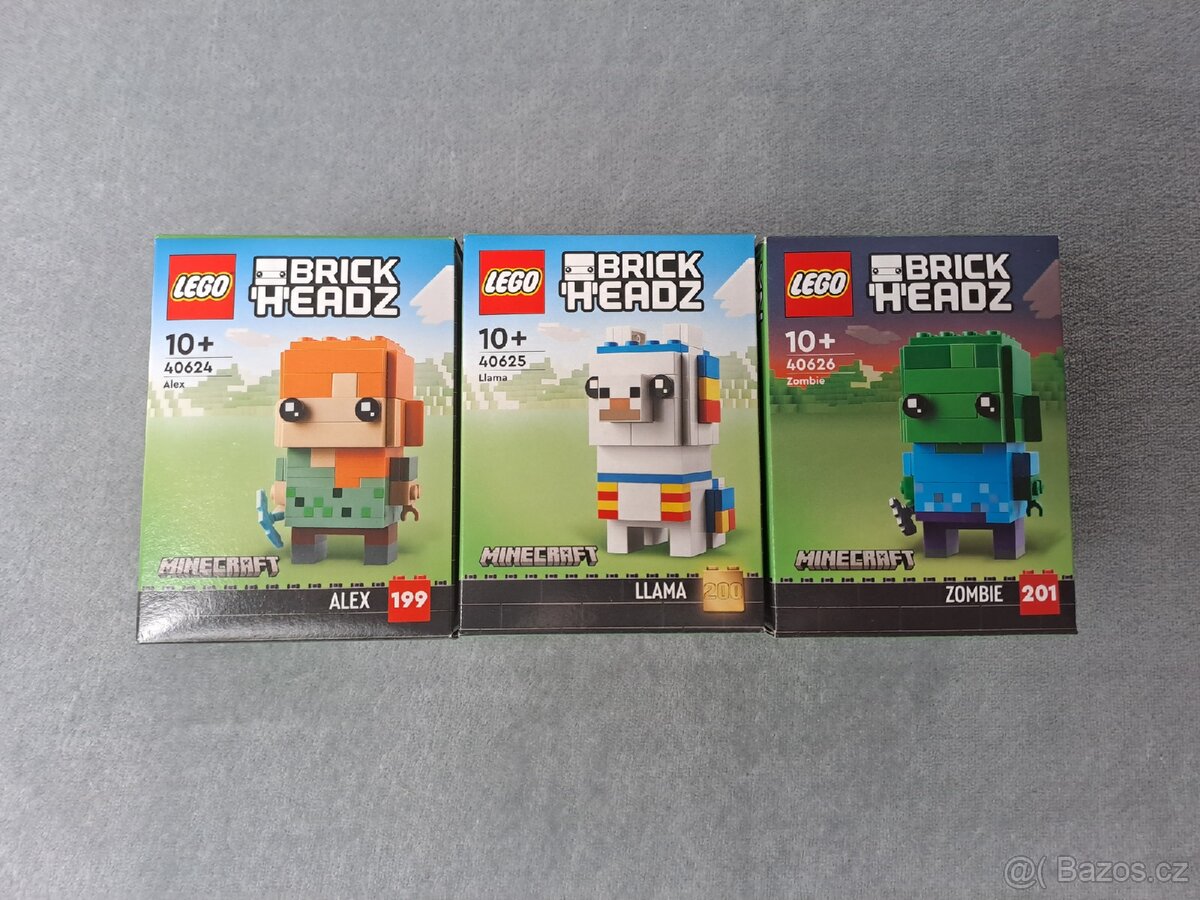 Lego Minecraft Brickheadz 40624, 40625 a 40626