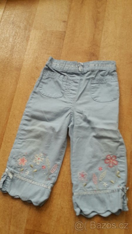 Vyšívané letní kalhoty, 9-12M