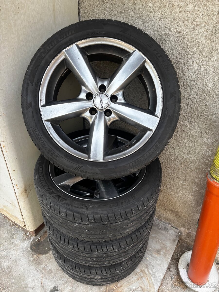 Sada alu kol 5x100 r17 s letním pneu 225/45/17