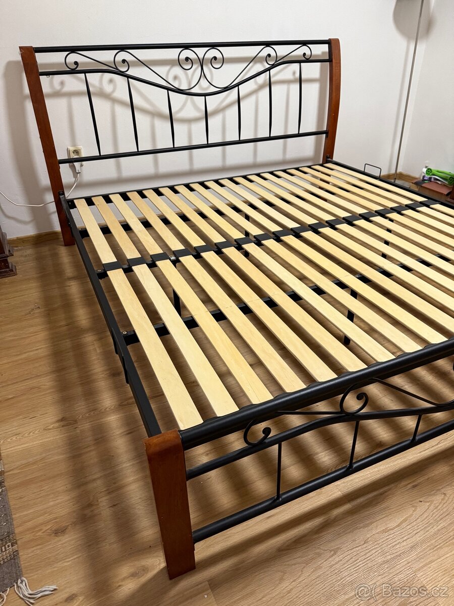 Postel 180 x 200 - dreveno kovova krasa