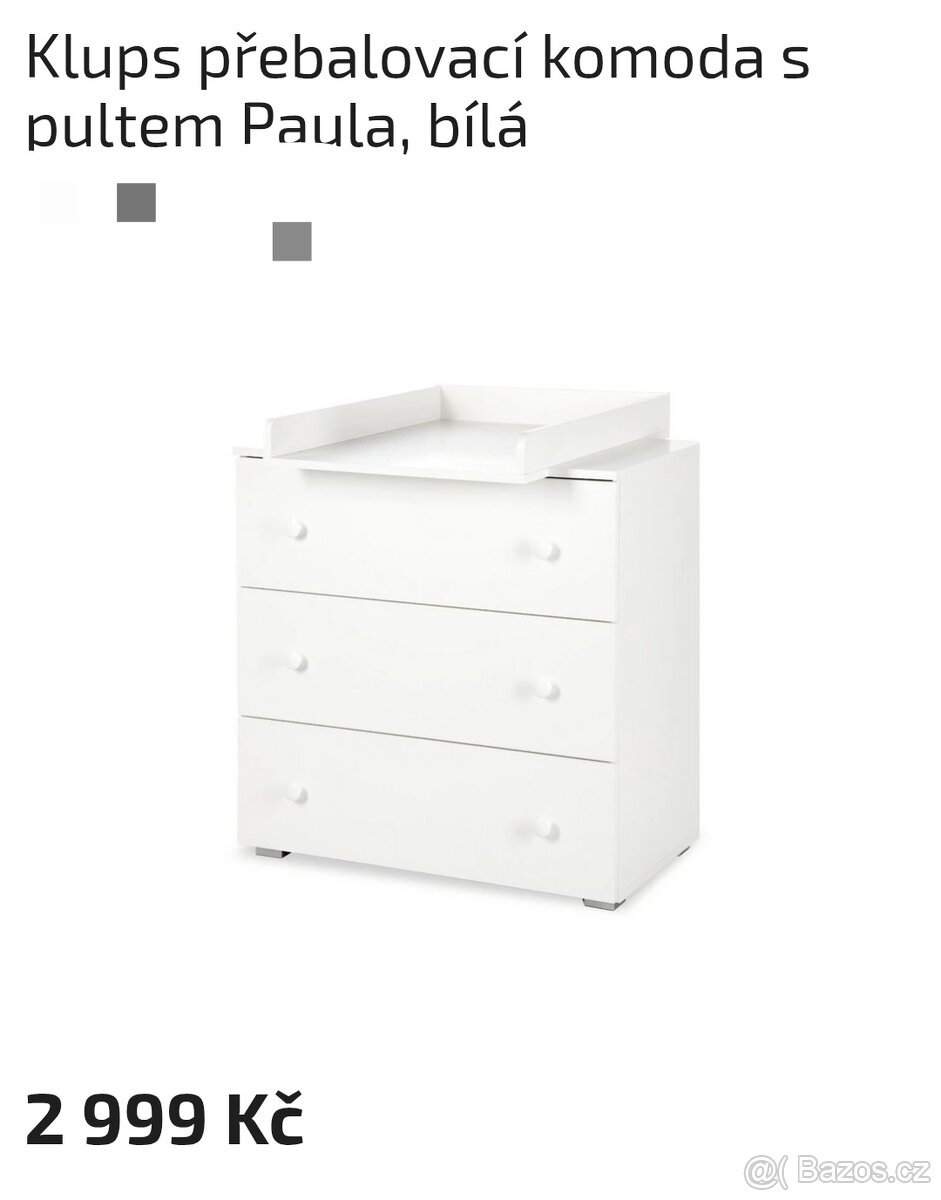 Komoda s přebalovacím pultem