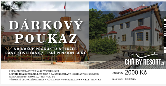 Dárkový poukaz Chřiby resort v hodnotě 2000,-
