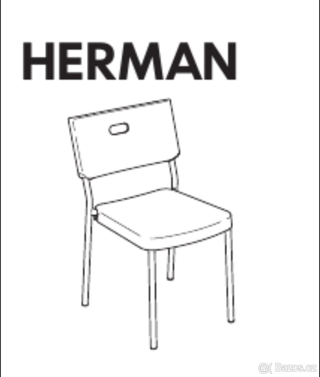 Jidelni zidle Ikea Herman, cerna, stohovatelna, 2ks