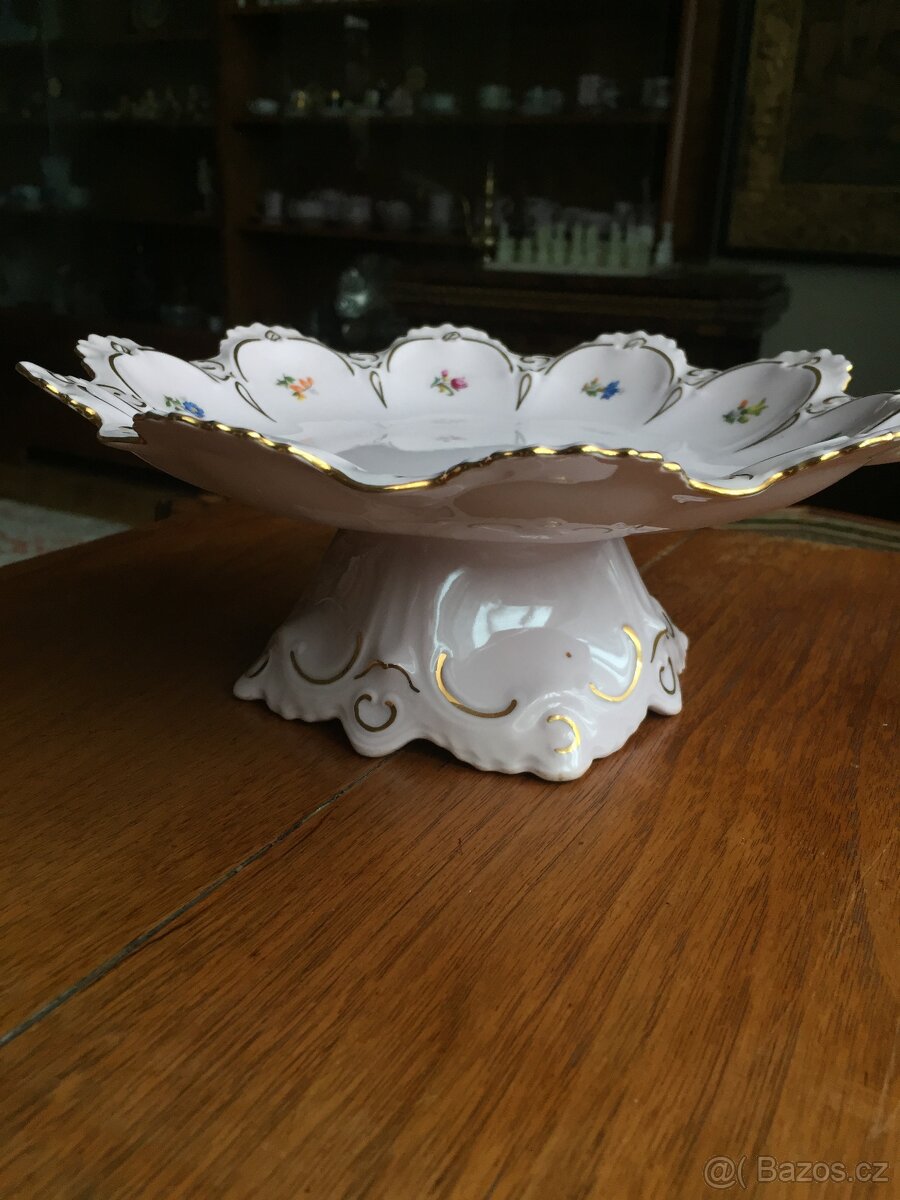 Podnos růžový porcelán