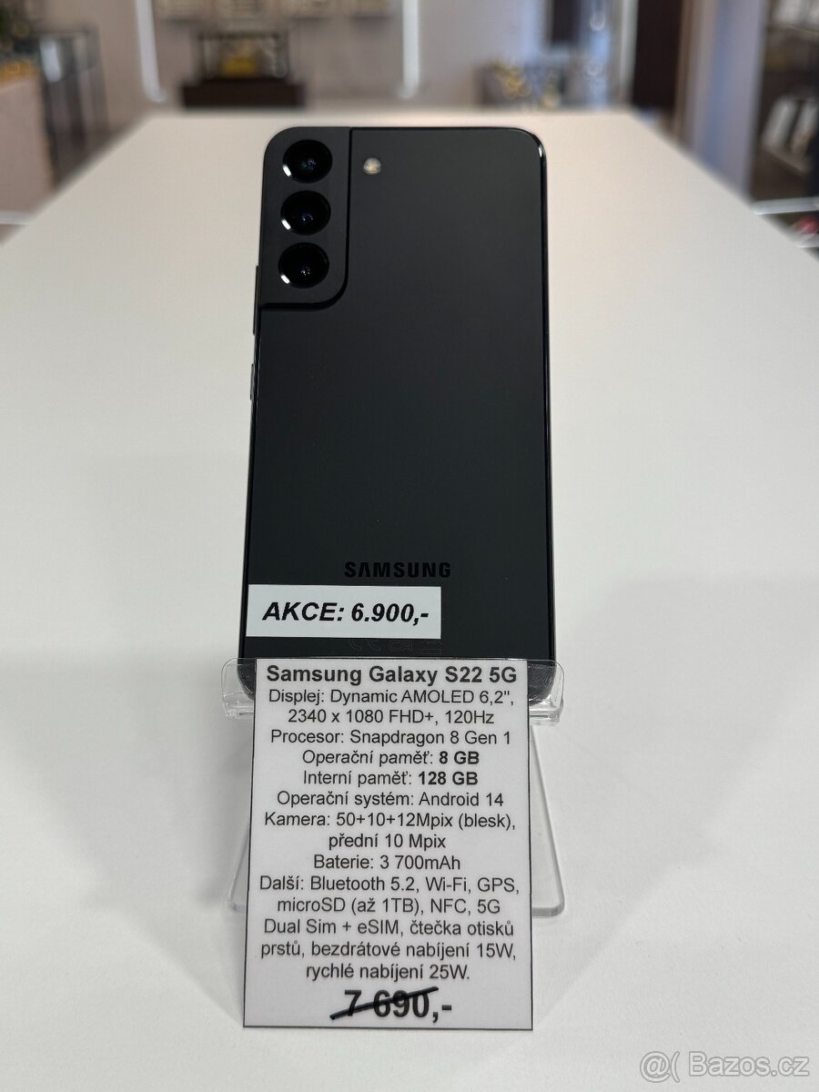 Samsung Galaxy S22 5G, 128GB Black