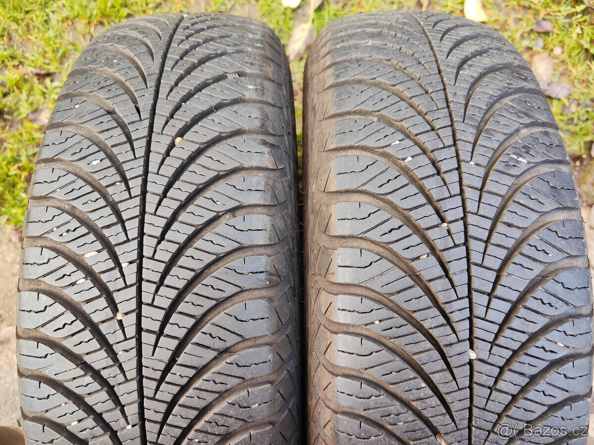 2 celoroční pneumatiky Goodyear 165/70/14 7mm