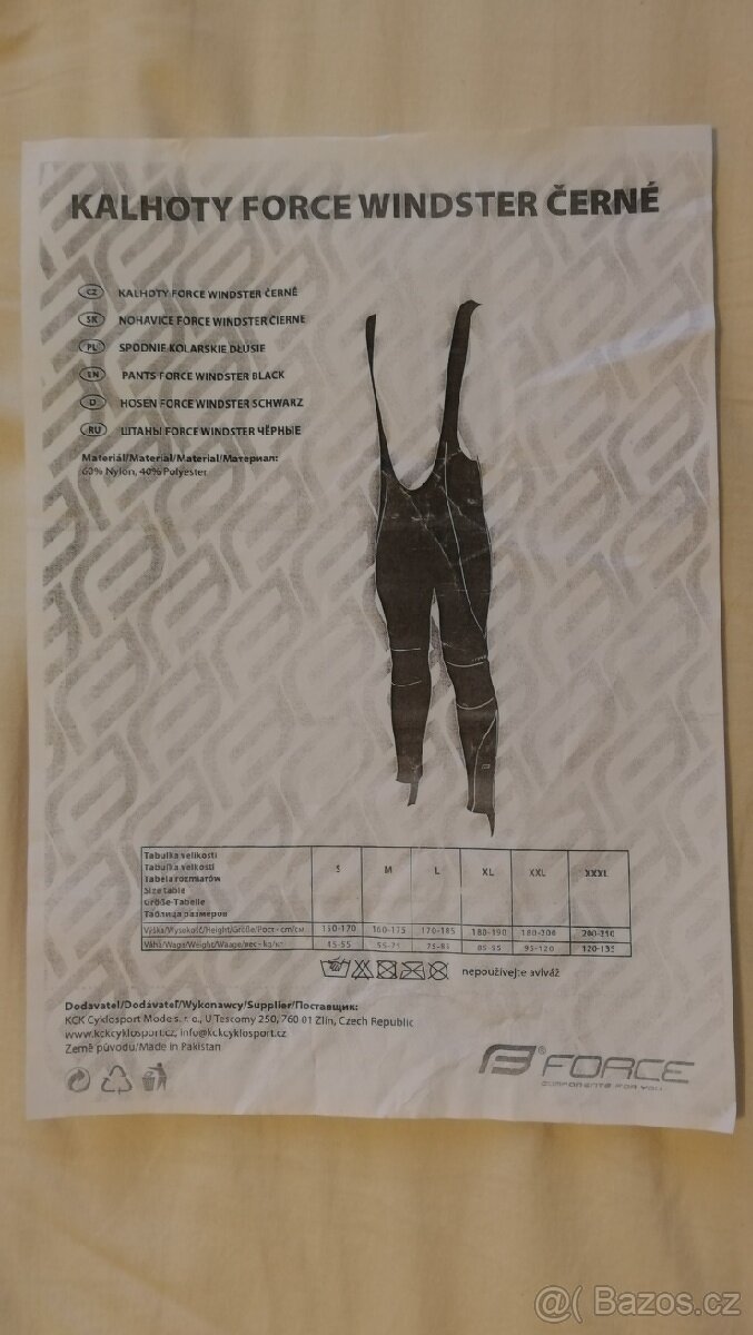Nové kalhoty Force Windster