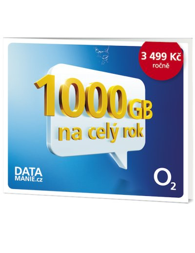 DATAMÁNIE - O2 datová sim karta 1TB=1000 Gb dat /rok