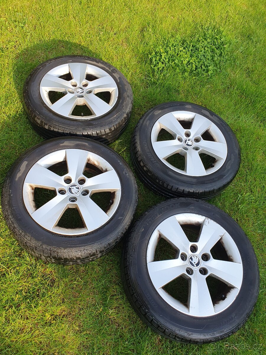 4x AL kola 15" Škoda original + pneu letní 185/60 R15