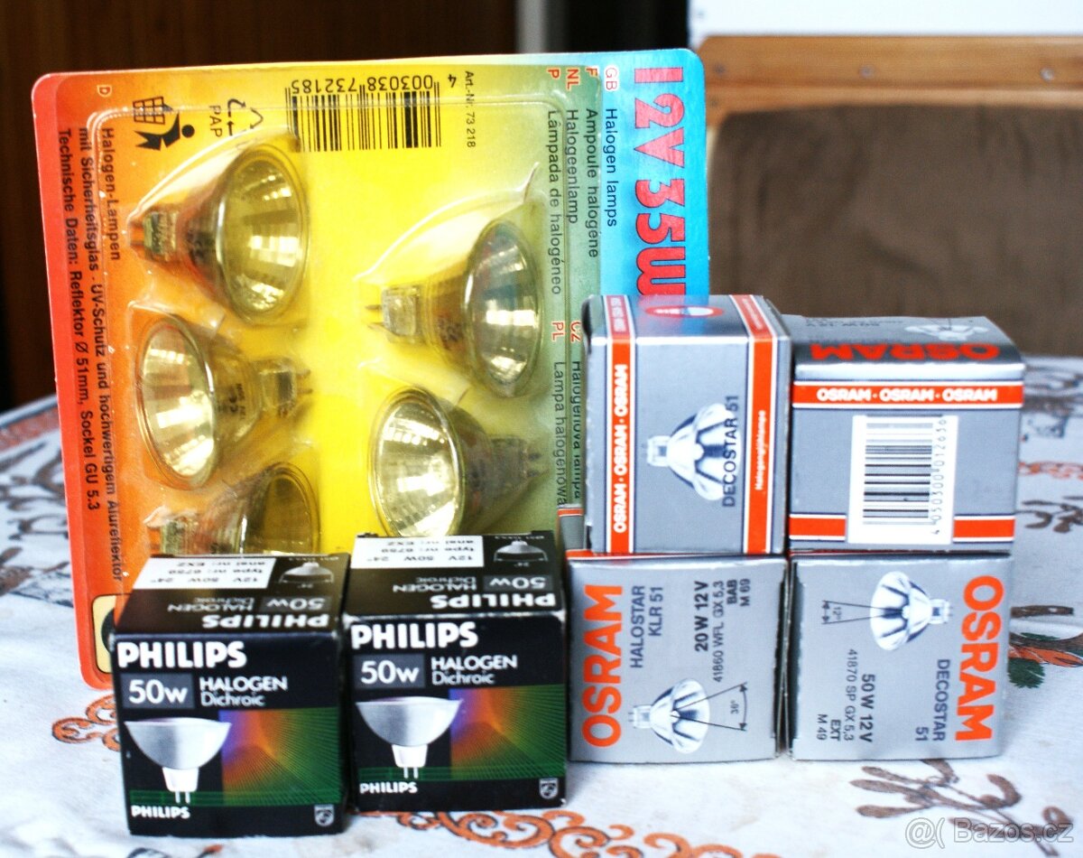 Reflektorky OSRAM a PHILIPS.