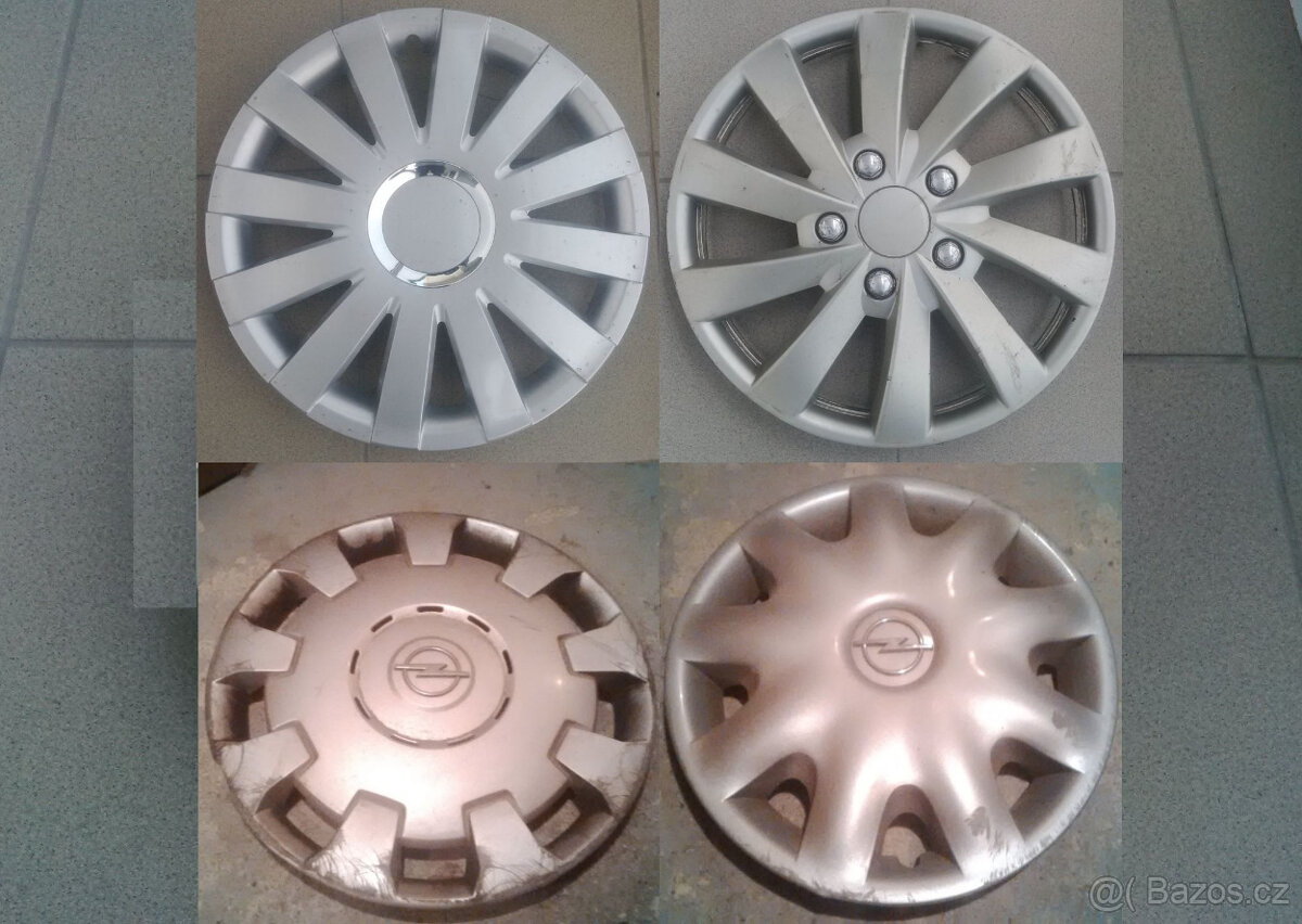 Poklice 15" po 1ks: Onyx + Opel + Opel 14"
