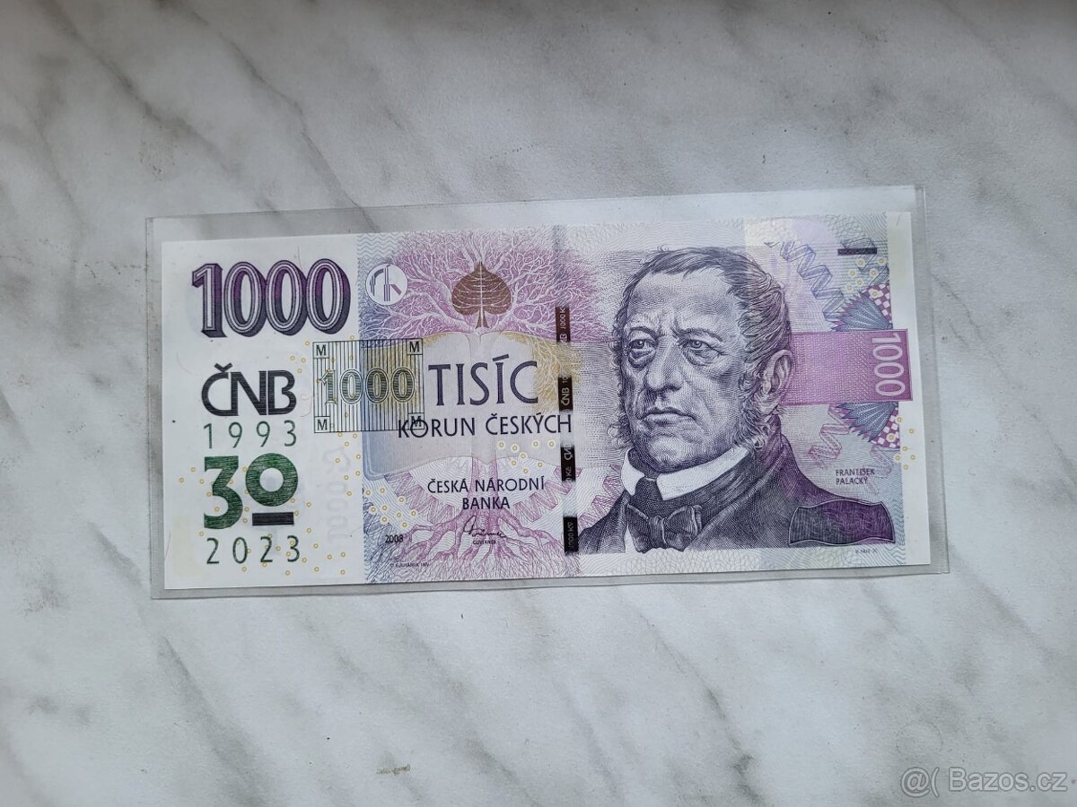 1000Kč s přítiskem
