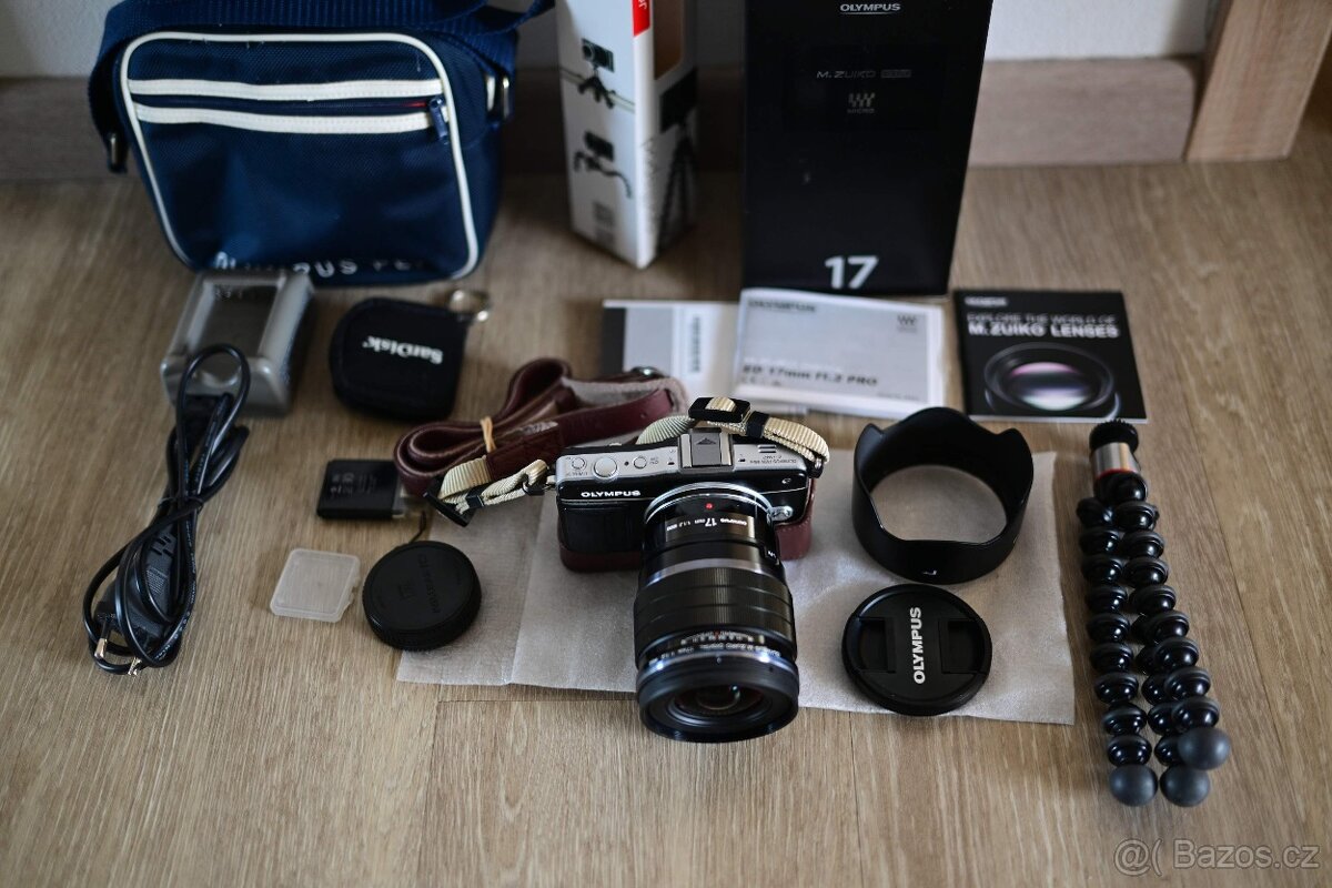 M.Zuiko 17mm f/1.2 PRO + Olympus E-PM2 + přísl.
