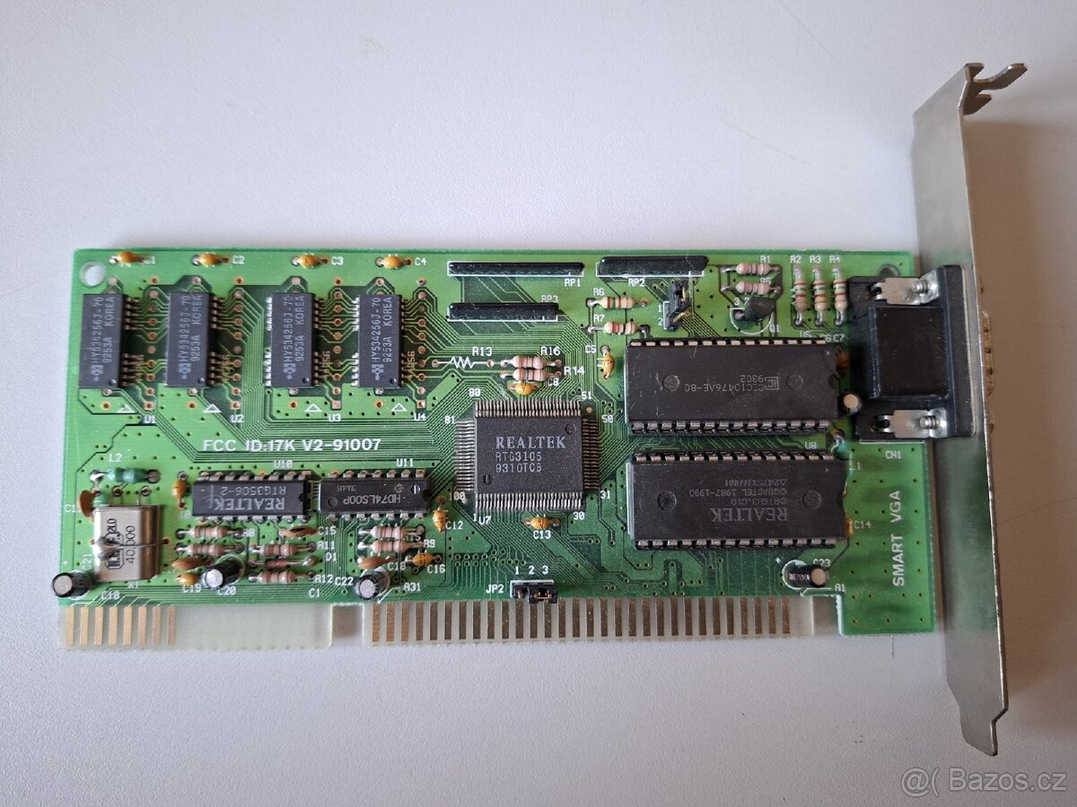Retro grafická karta ISA (Smart VGA, Realtek RTG3105, 512KB)