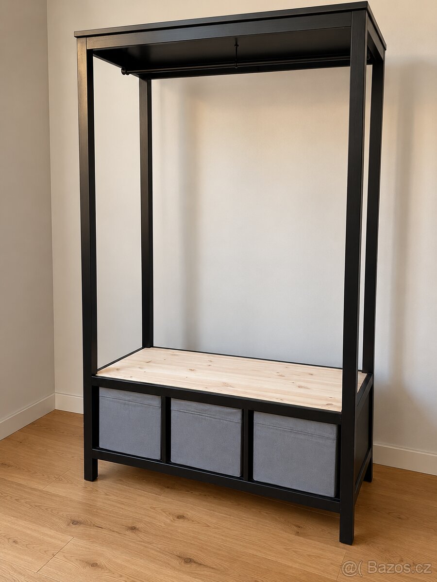 Otevřená šatní skříň IKEA Hemnes - černohnědá