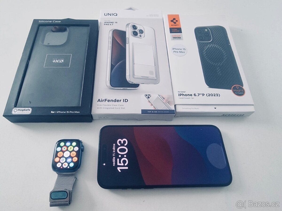 iPhone 15 PRO MAX. 256GB a Apple Watch 7
