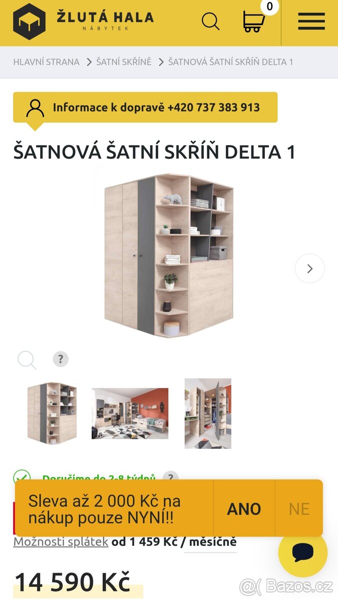 Šatnová šatní skříň Delta 1
