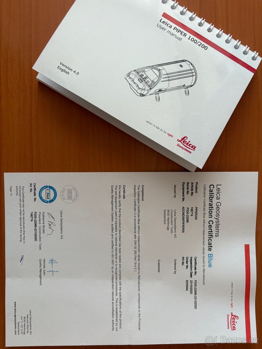 Potrubní laser Leica PIPER 200 s červeným paprskem - sada