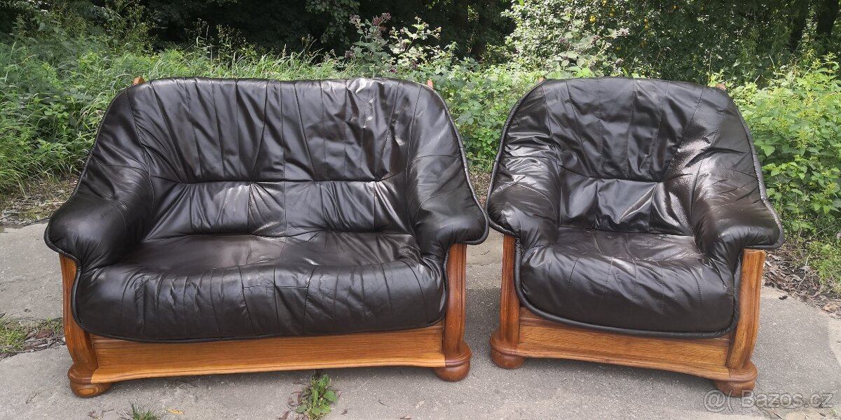 Kožená sedací souprava 2+1