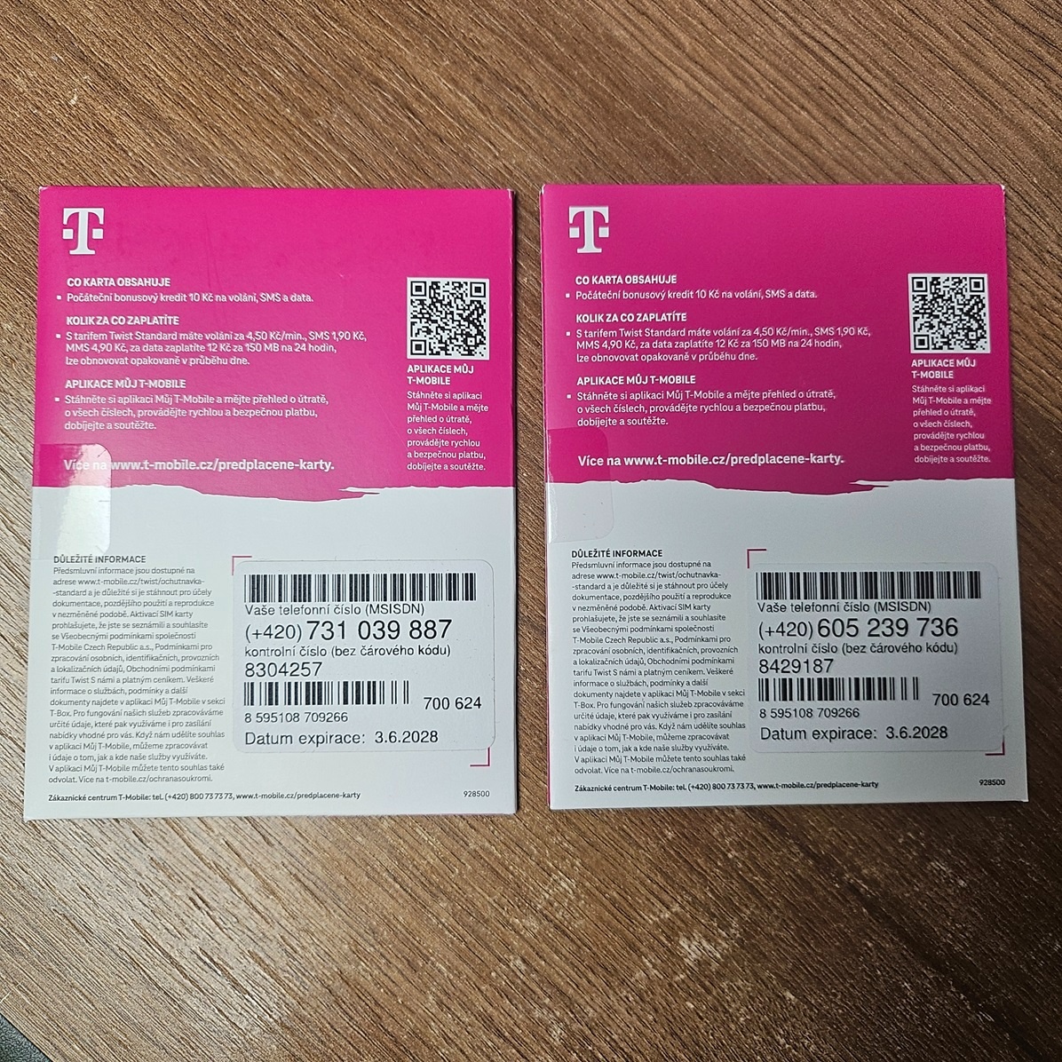 SIM karta nová, nerozbalená, T-Mobile