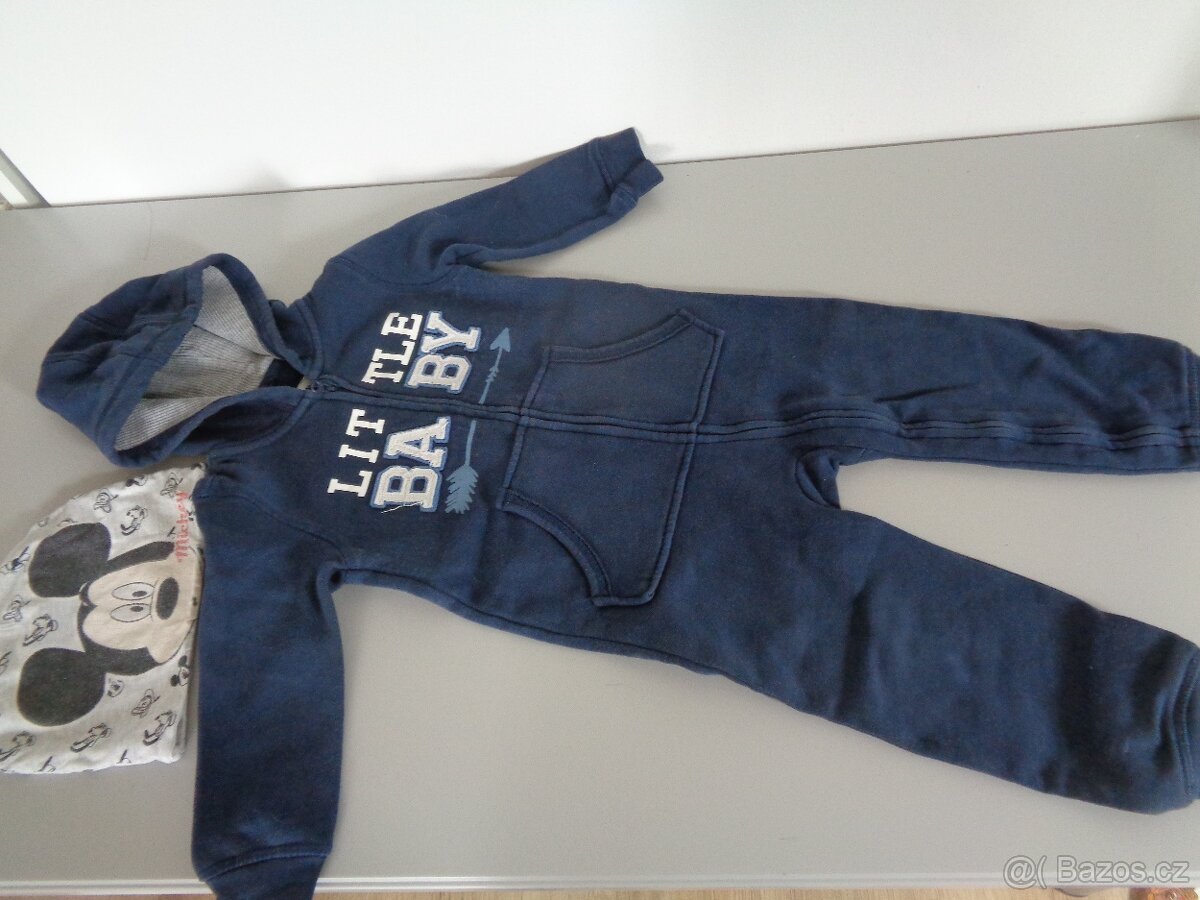 Tepláková kombinéza, vel. 86 -92 + čepička