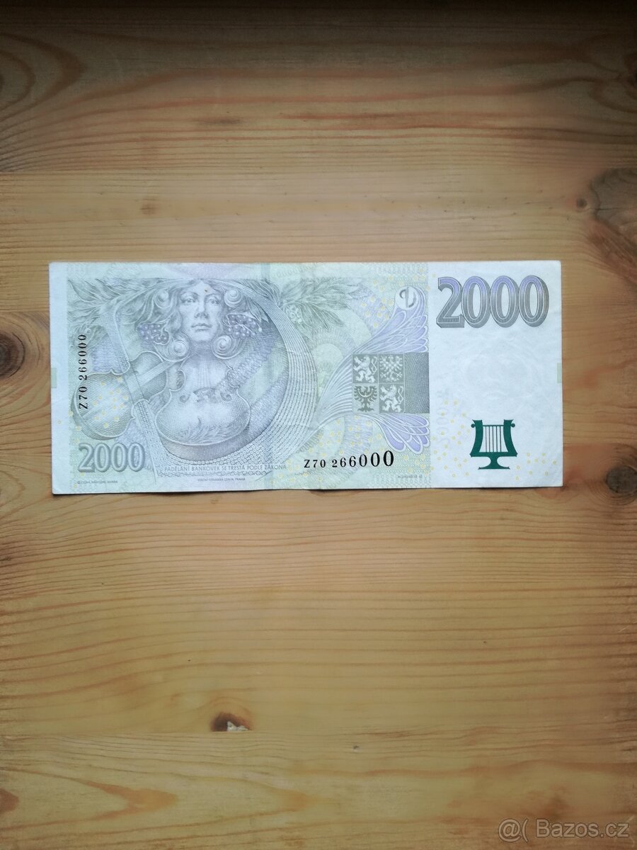 2000 Kč,- série Z - v pěkném stavu