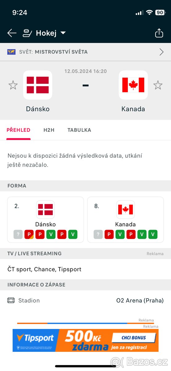 MS v hokeji Praha, Dánsko-Kanada
