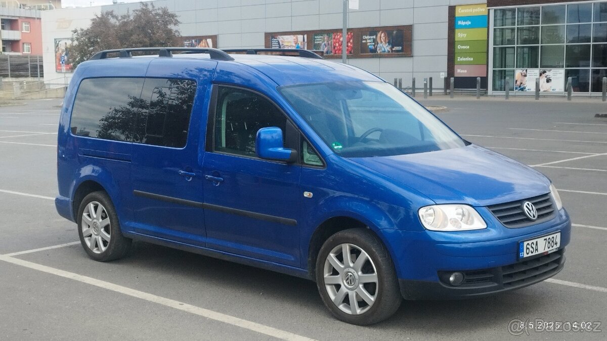Caddy Maxi 1.9 TDI 77kw, 7 míst, klima, centrál, bez DPF