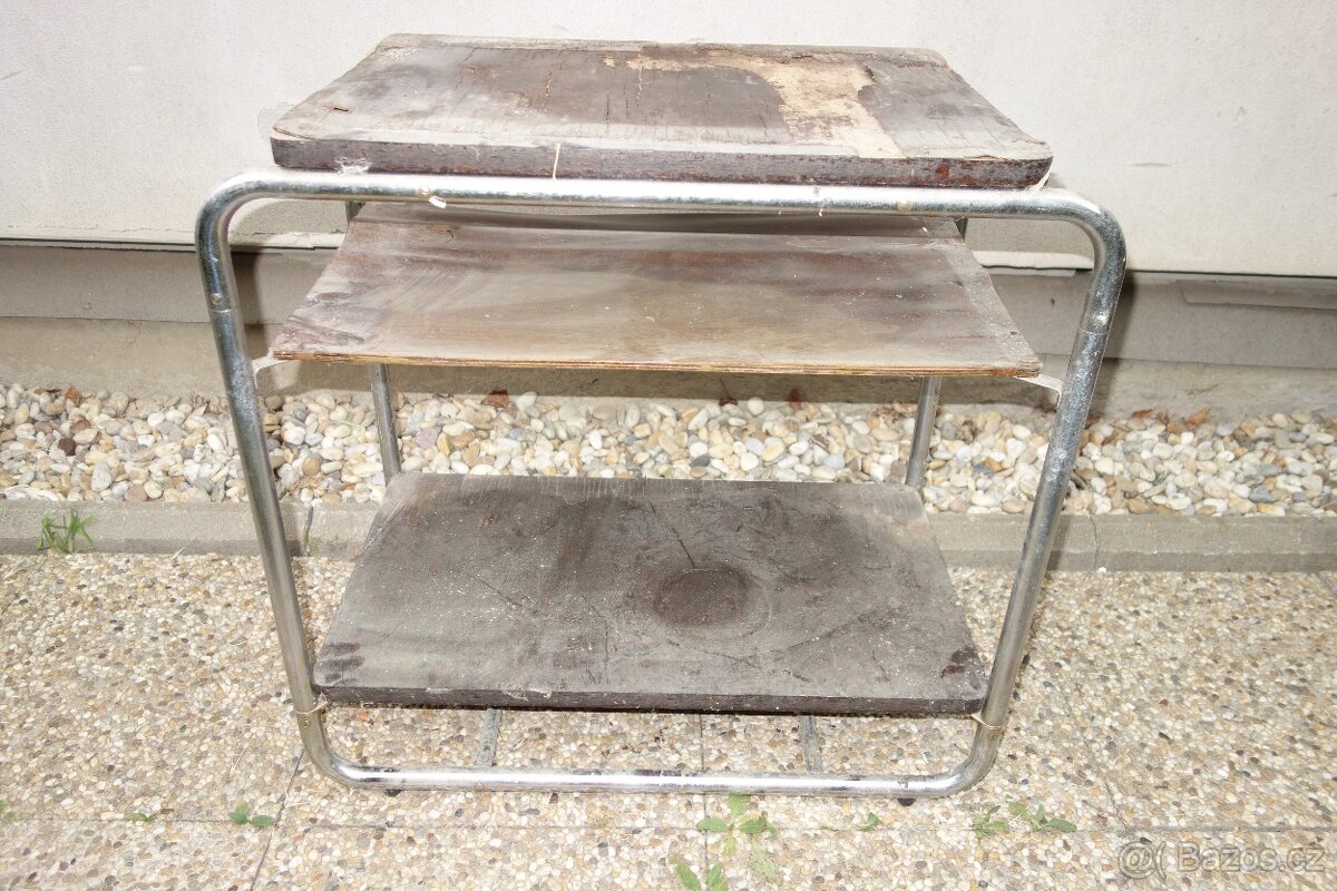 Funkcionalisticky Chromovy stolek - Halabala, Thonet?