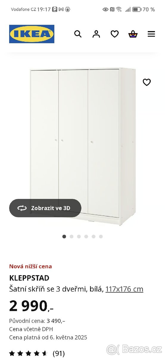 Šatni skrin bila.