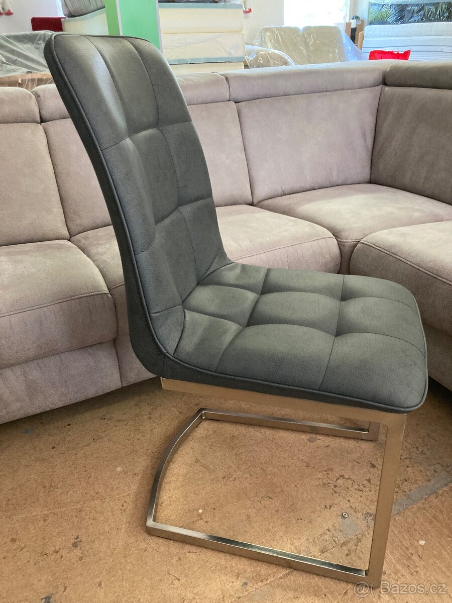 Jídelní kožené židle 5 Ks Nové