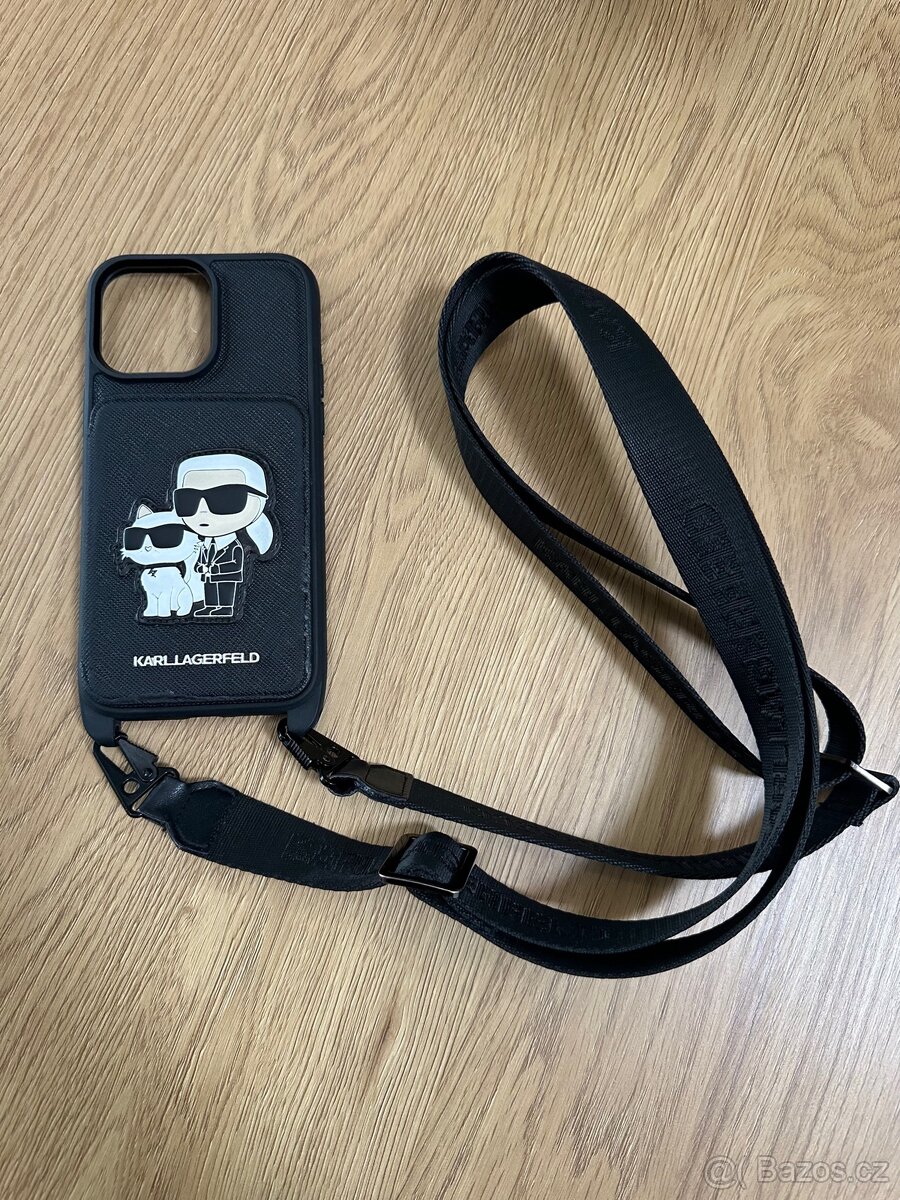 Obal Karl Lagerfeld s popruhem iPhone 14 Pro Max